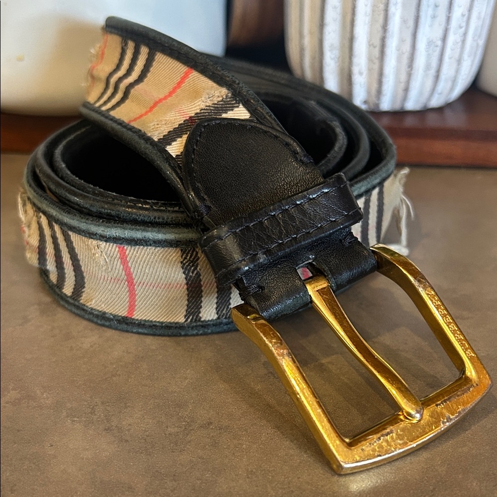 BURBERRY tattered Mens Belt 36/90 *READ*